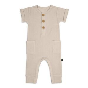 Modern Moments by Gerber Tan Beige Waffle Button Front Romper Size 18 Months